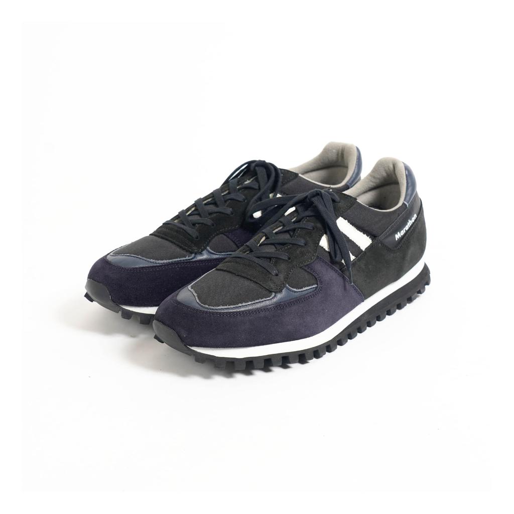 ZDA Sneakers Marathon Handmade In Retro Military Sizes [2200FSL] Sole, Slovakia, Shoes, Suede, Leather, Nylon, Black/Dark Navy, 26.0cm-26.5cm