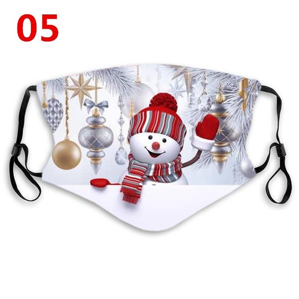 Unisex Fashion Christmas Snowman Printing Mask  Washable Face Mask