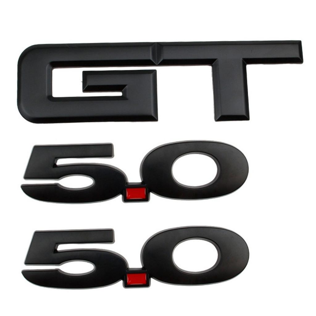 3 Pcs Metal Badge GT 5.0 Emblem Decal Car Sticker for All Models Decoration Toyota Mercedes Amg Ford Mustang GT 5.0 Accessories