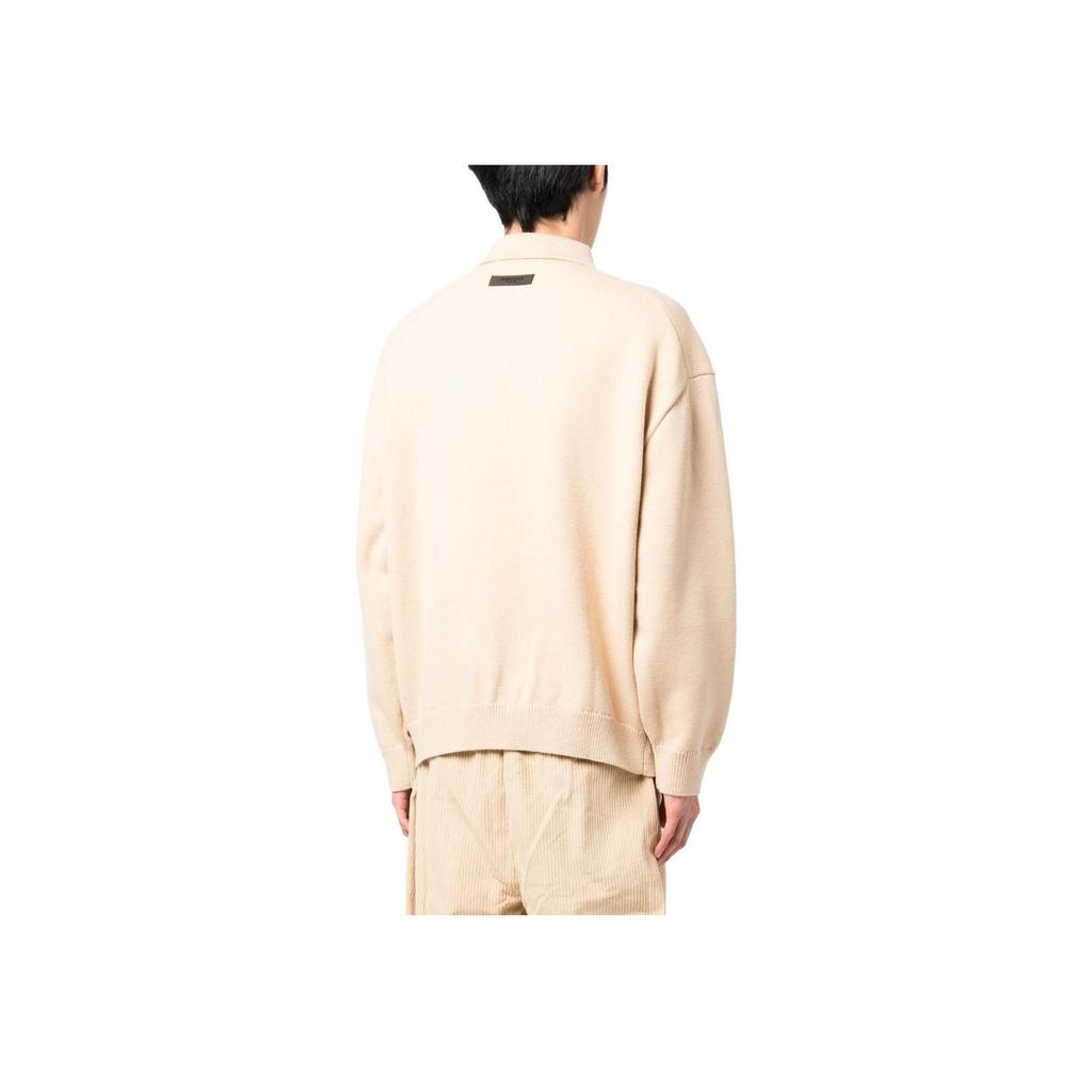 Fear of God Essentials Knit Long-Sleeve Polo Sand Men Tops Tan 192BT222184F