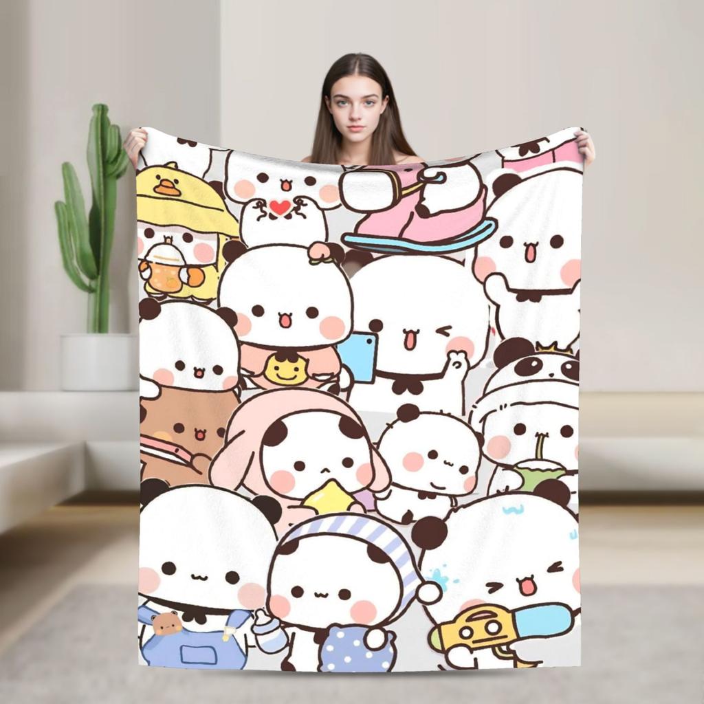 Cartoon Bubu Dudu Blankets Fleece Summer Bear Cute Portable Soft Throw Blanket for Sofa Couch Plush Thin Quilt