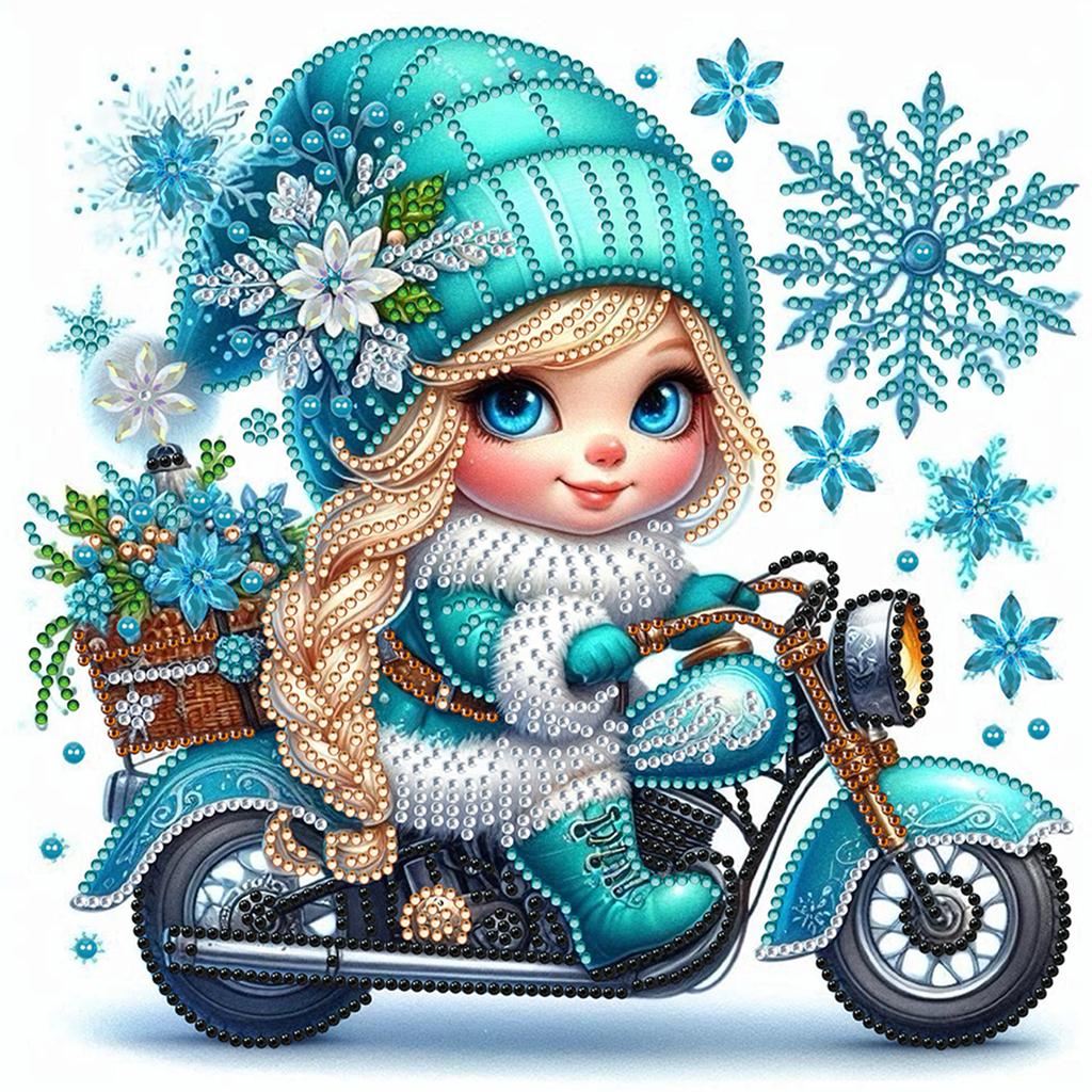Snow Girl 5D DIY Diamond Art Painting Kits for Home Wall Decor Diamond Art Kits Crystal Rhinestones Diamond Painting 30x30cm
