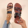 2026 Summer Flat Heel Sandals for Women Casual Plus Size Beach Slippers
