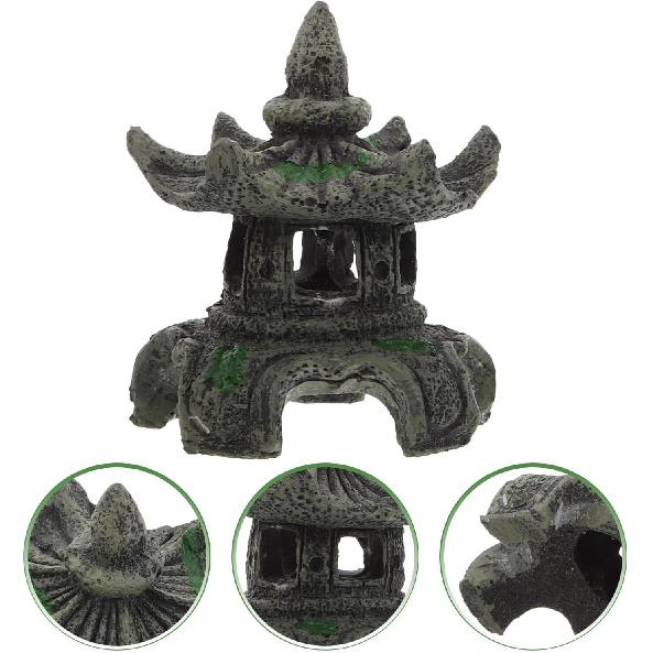 Pagoda Lantern Aquarium Landscaping Ornament Cave Decor Aquarium Breeding Cave Shrimp Shelter Fish Hideout Hideaway Fish Tank Bonsai Landscape Decor