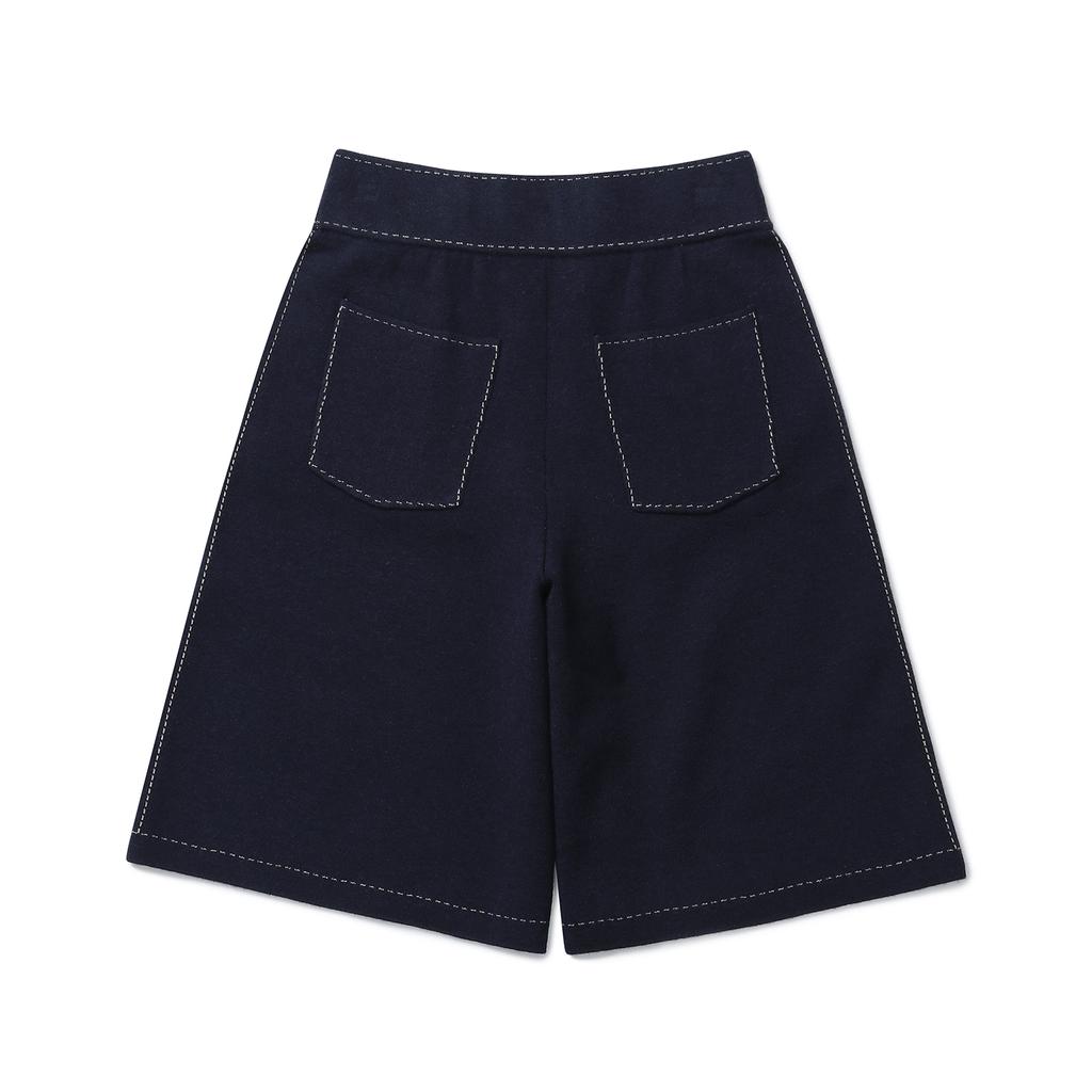 ENNITTUDE Denim-Like Knit Bermuda Pants [Indigo]