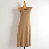 Style Temperament Solid Color Round Neck Sleeveless Knitting Vest Dress Women's Clothing Loose Slim Looking Mid Length Long Length Bodycon Dress