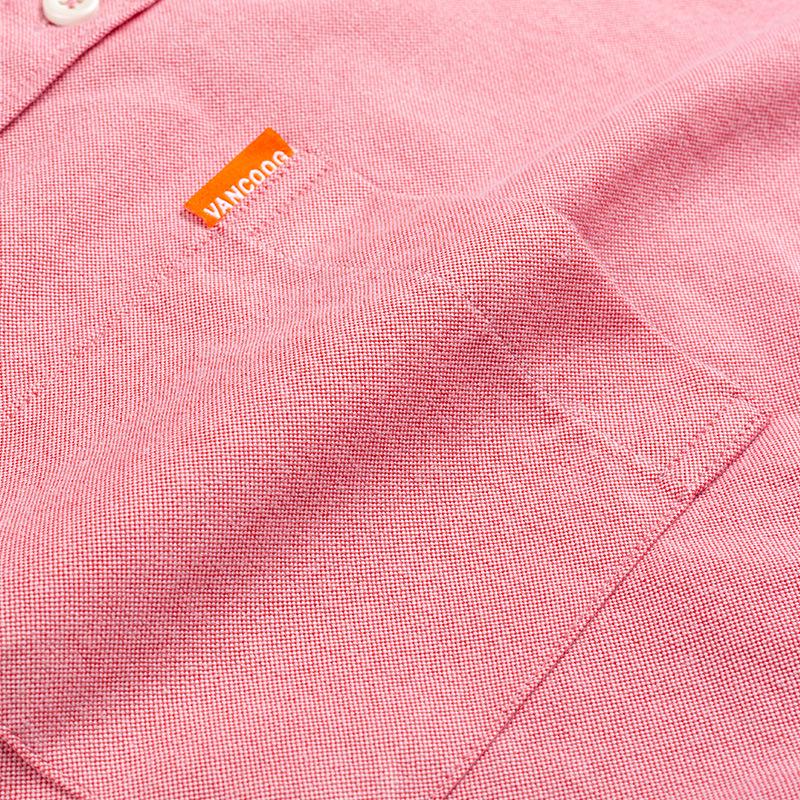 Men's Oxford Long-Sleeve Button-Down Shirt - Business Casual, Solid Color Versatile Cardigan