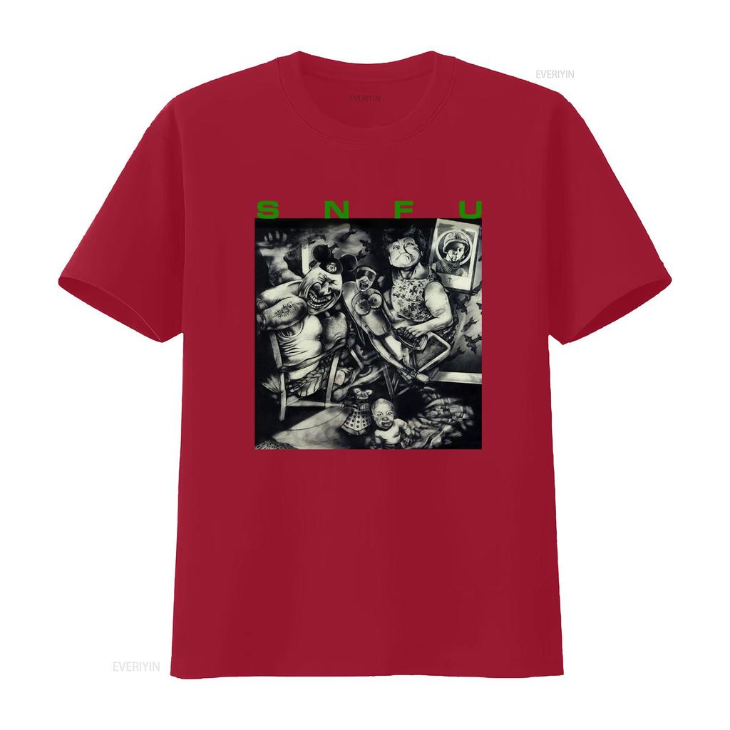 Snfu Better Than A Stick In The Eye Album Cover Print Black T Shirt vintage Washed Top For Everyday Wear Stylish graphic