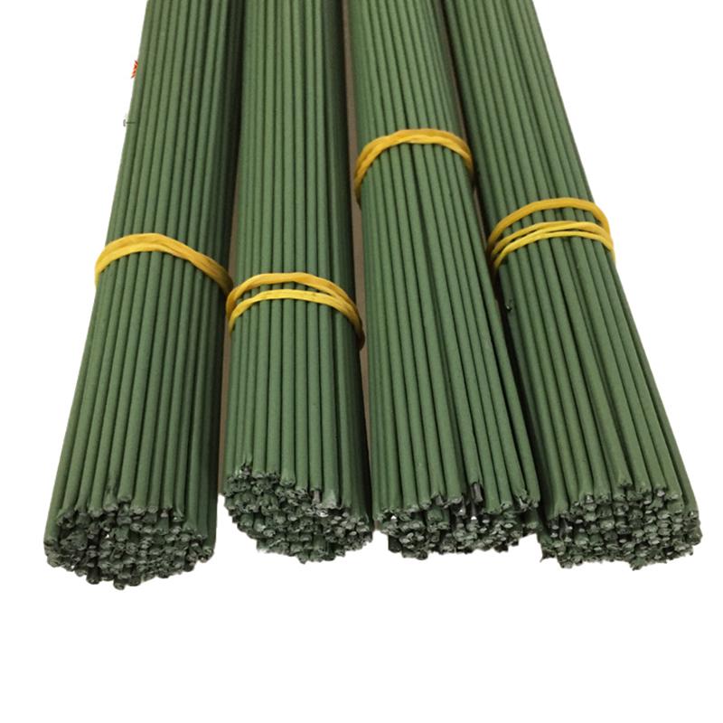 No. 2 Handmade Green Nylon-Coated Iron Wire Flower Stem for DIY Floral Crafts