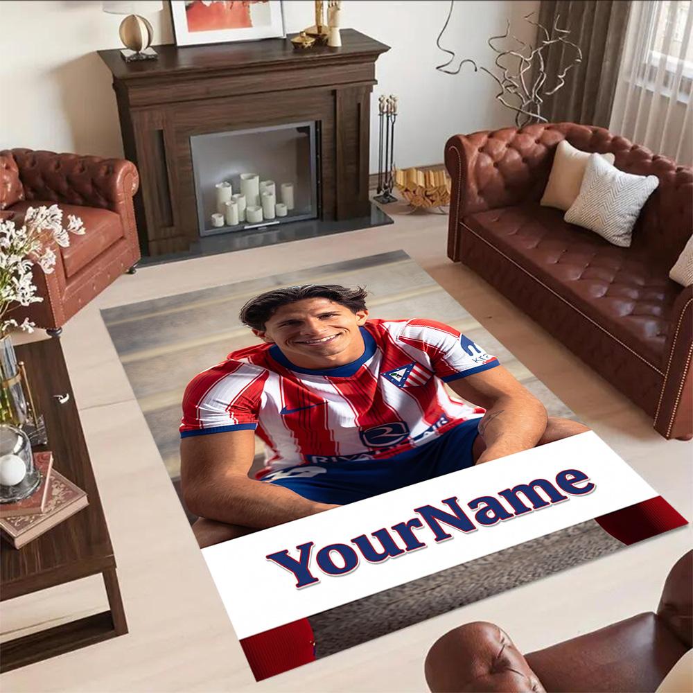 Atletico Madrid Customizable Name Floor Rug Office Rug Perfect for Outdoor Entryway Dormitory Decorate room Antislip Carpet Decorate Offices