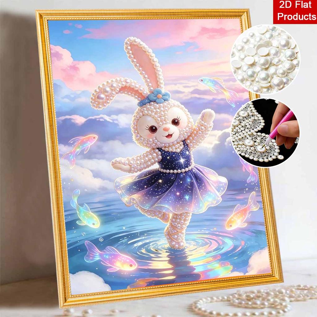Disney 5D DIY Pearl Painting Kit, Adorable Rabbit Girl Crystal Rhinestone Art, Home Bedroom Wall Decor Crafts Handmade Gift