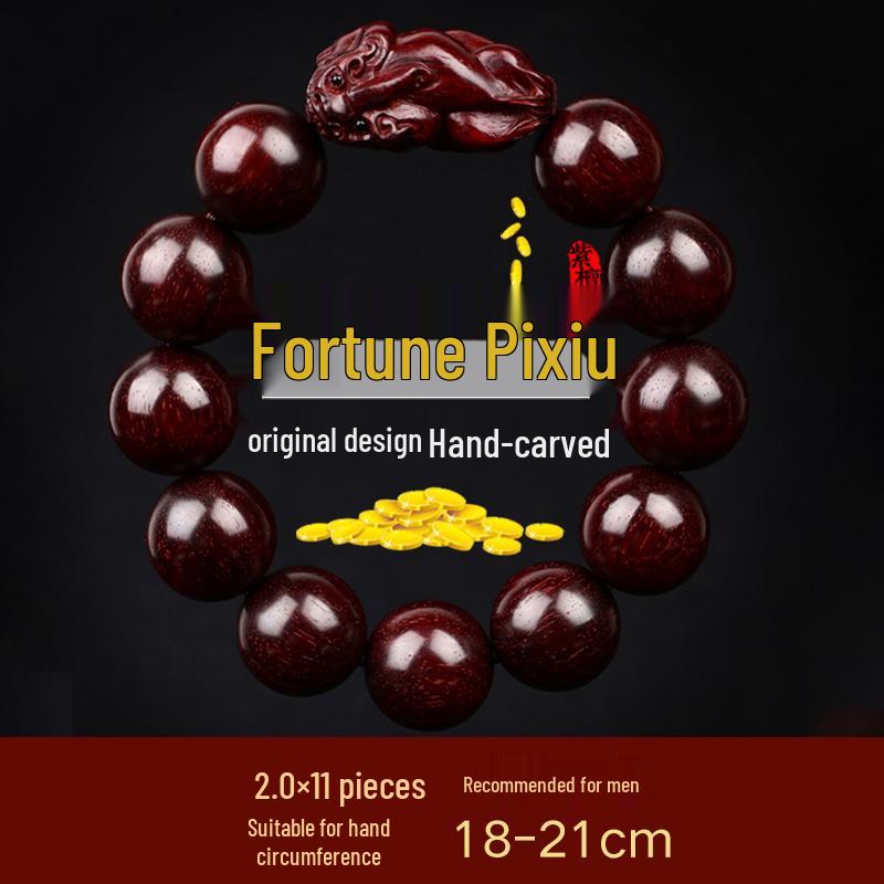 Sandalwood & Indian Rosewood Pixiu Prayer Bracelet for Men & Women