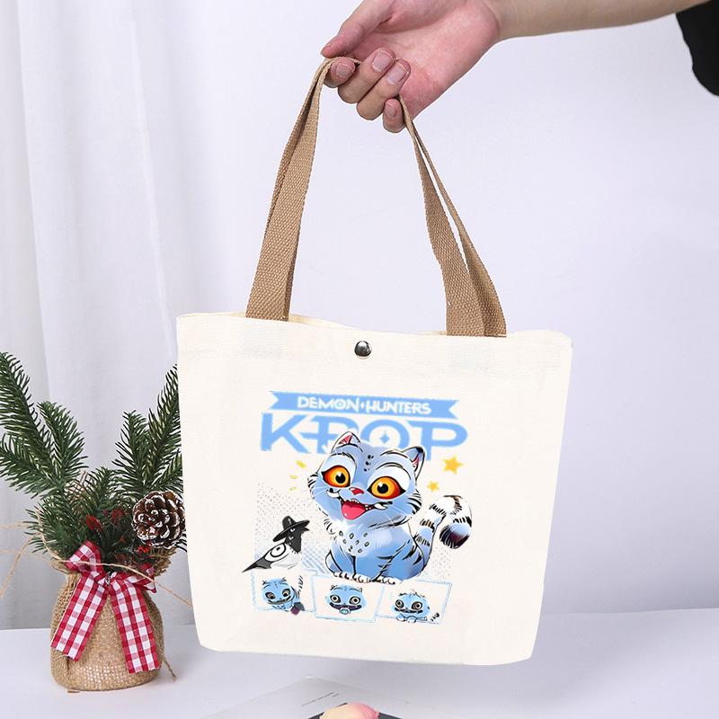 K-Pop Anime Cartoon Printed Student Large Capacity Portable Shoulder Bag Fashion Casual Canvas Bag