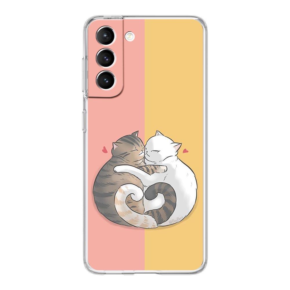 Cat Cute Kitten Cartoon Clear Silicone Phone Case For Samsung Galaxy S23 S22 5G S20 Ultra S21 FE 5G S10E S9 S8 S10 Plus Cover