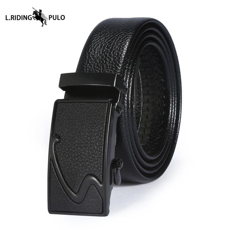Pánský kožený opasek s automatickou sponou, business, korejský styl, kreativní, ležérní, všestranný, odolný proti opotřebení, dárkový opasek