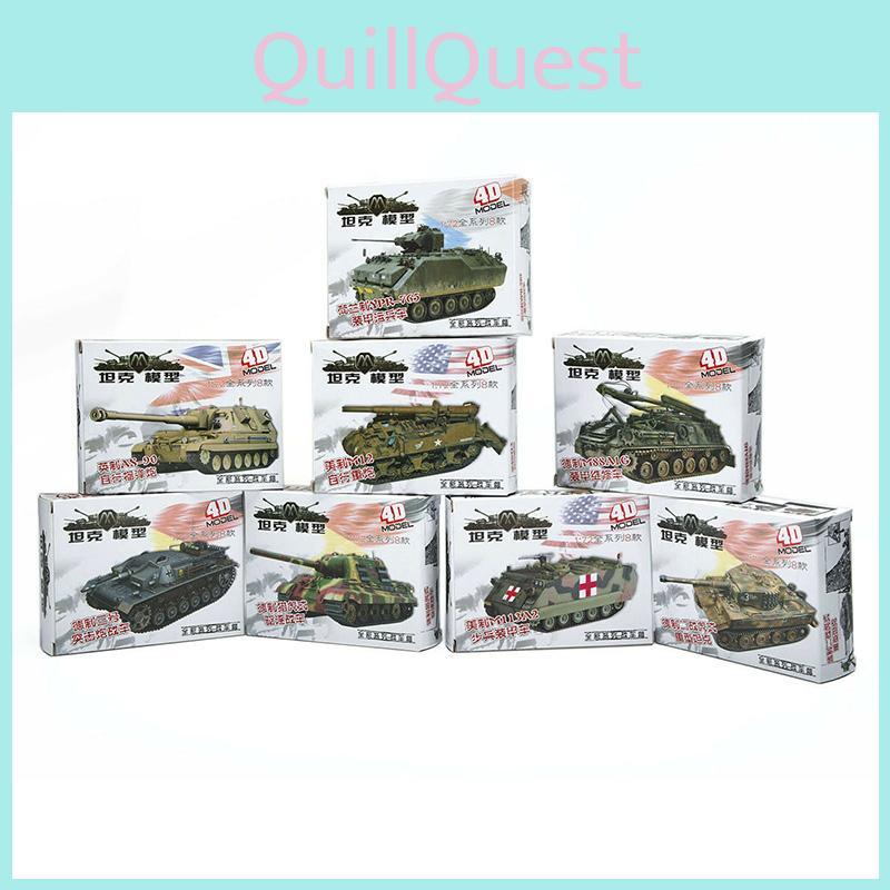 8pcs 172 4d Assemble Tank Heavy Weapons Armor Plastic Model Us  Germany Kits
