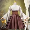 Anime Sousou No Frieren Linie Cosplay Costume Women Brown Lolita Vintage Renaissance Dress Halloween Suit With Horn
