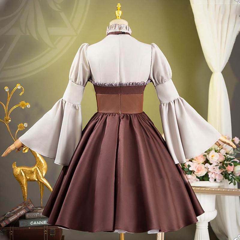 Anime Sousou No Frieren Linie Cosplay Costume Women Brown Lolita Vintage Renaissance Dress Halloween Suit With Horn