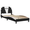 VidaXL Cadre de Lit Viana sans Matelas, Lit Rembourré avec Coussin, Lit Simple, Lit Adulte Chambre, Moderne, Noir et Blanc 3208073