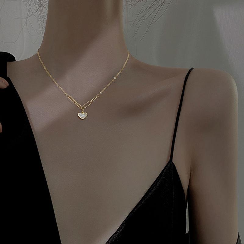 Love Necklace Light Luxury Niche Simple Necklace Summer Necklace New Year Women's Collarbone Chain