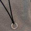 Fashionable Leather Rope Round Pendant Necklace Featuring Sturdy Materials Jewelry Accessory for Fashion Enthusiasts