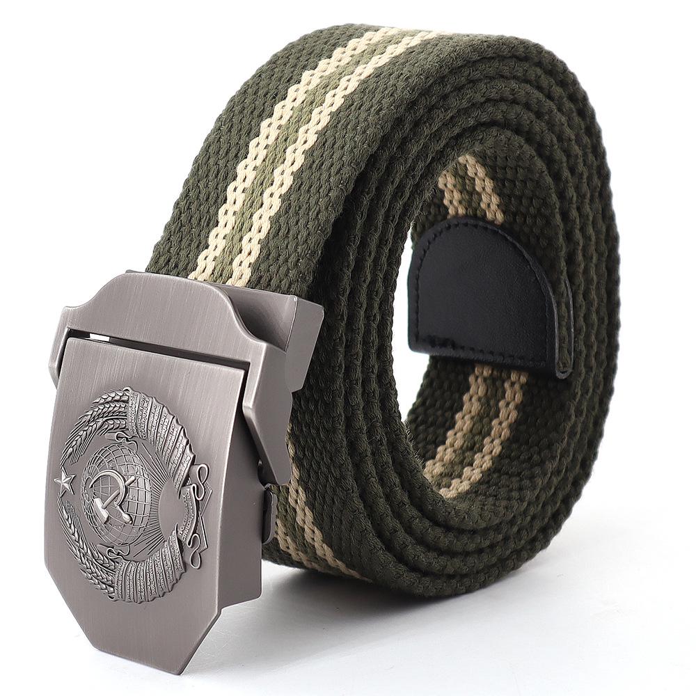 Dicker Canvas Gürtel mit Legierungsschnalle für Freizeithosen