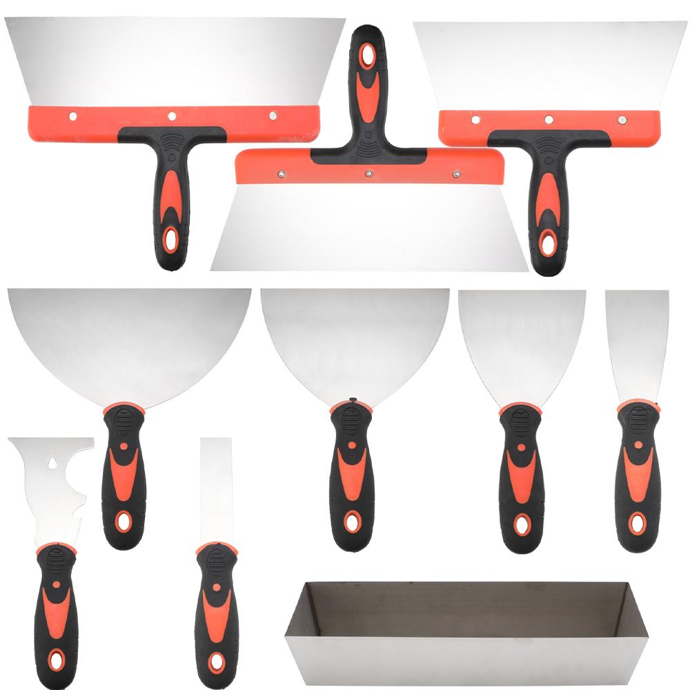 10/9Pcs Drywall Tool Set Stainless Steel Putty Knife Taping Knife Painter Scraper for Wall Repair