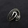 Men Fashion Creative Black Color Open Dragon Ring Trendy Personality Domineering Exaggerated Open Dragon Ring Gift Accessories