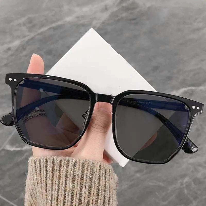 

Антисиние фотохромные очки для мужчин и женщин, большие умные очки с изменением цвета, женские модные большие оправы для близорукости -3.5