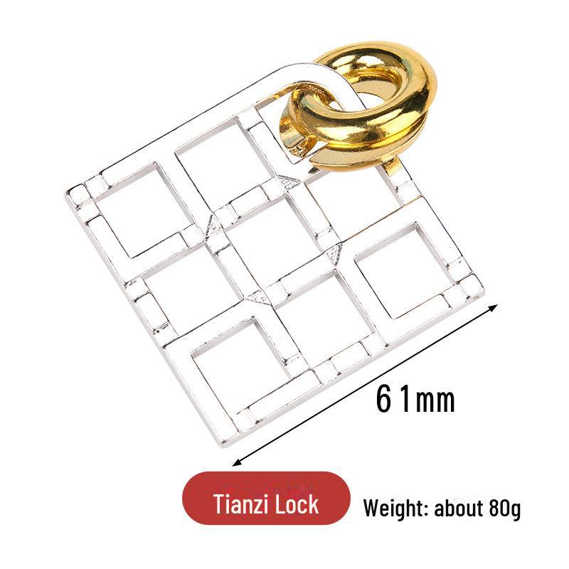 Puzzle ze zinkové slitiny Kongming Lock: Vzdělávací hračka s vysokým IQ pro dospělé a děti