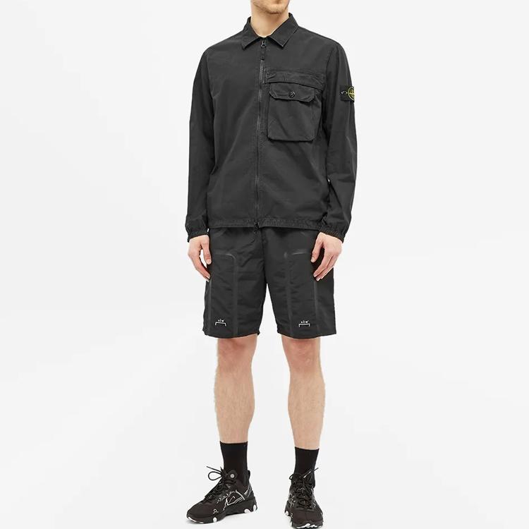 Stone Island Zip Pocket Cotton Dyed Classic Jacket Men jackets Black 7315107WN-V0129