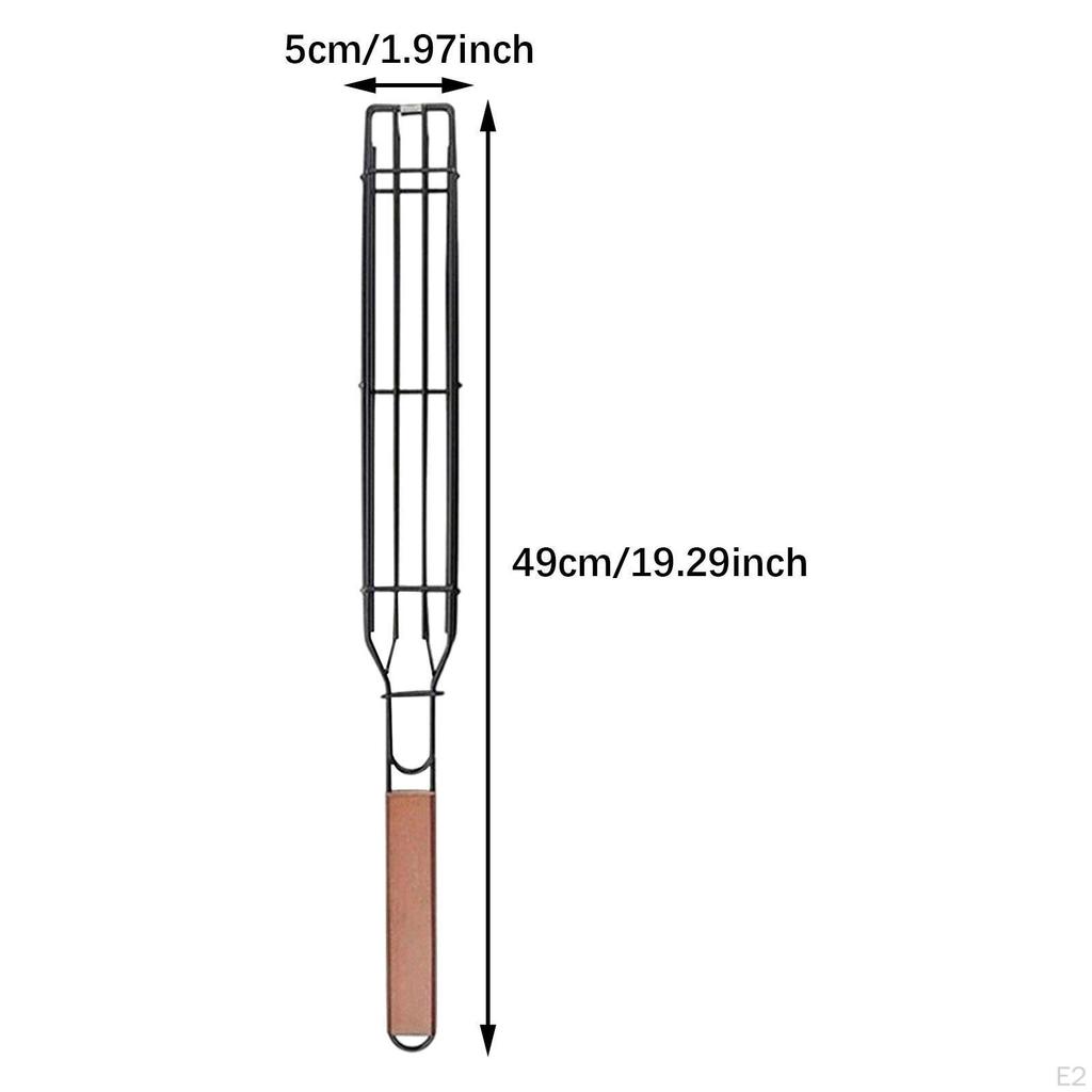 4x Kebab Grillen Körbe BBQ Spieße Leichte Metall Kochen Tragbare Outdoor Werkzeuge Grill Käfige