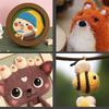 Multi/Single Needle Felting Tool with/without Barbed Needle for Felt Animals & Pattern Felt Needle Holder Wooden Handle
