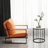 Italian Light Luxury Single Sofa Chair - Wrought Iron, Ideal for Small Living Rooms