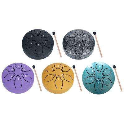 3 Inches 6 Notes Rain Drum Instrument Hand Pan Drum Percussion Musical Instruments for Yoga Meditation Unique Gift