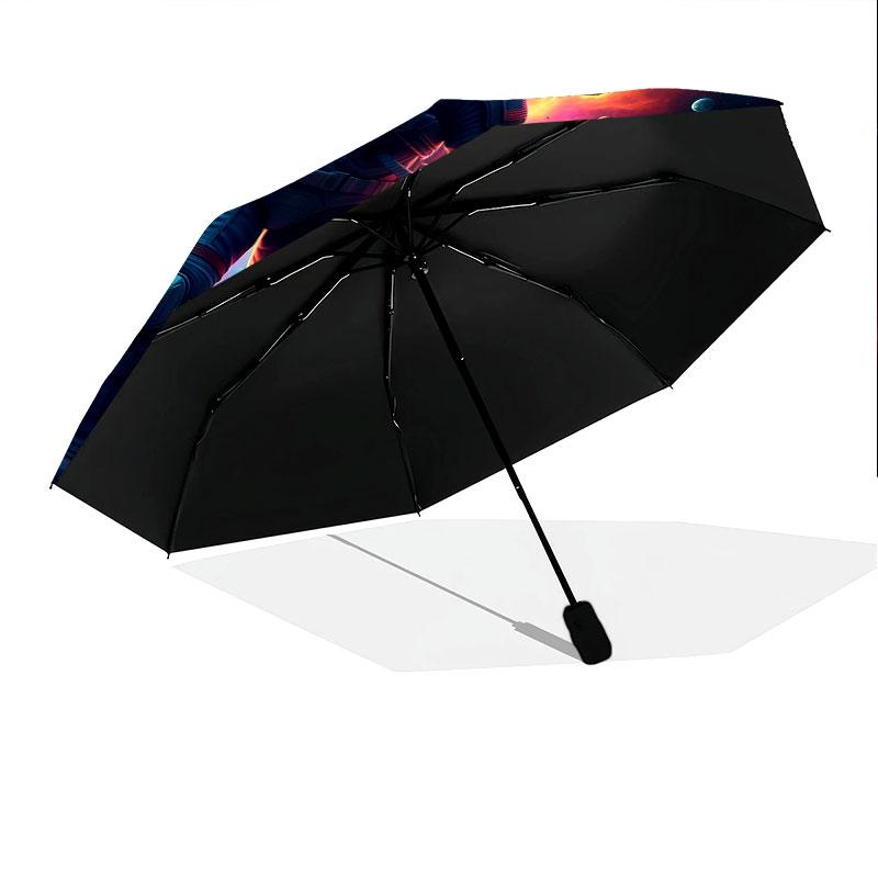 InterstellarFuture Pattern Pattern New Style Umbrella, 1 Piece Automatic Folding Umbrella, Portable Travel Umbrella, Outdoor Umbrella, Birthday Gift