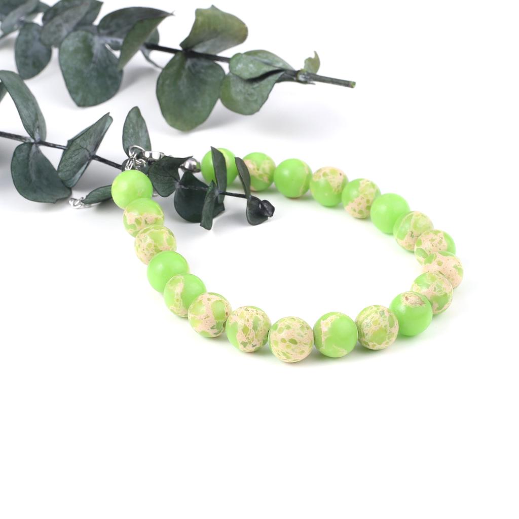 Nový styl Dámský náramek Přírodní kámen Emperor Stone Korálky 8X8 MM Přívěsky pro ženy Romantický dárek k narozeninám