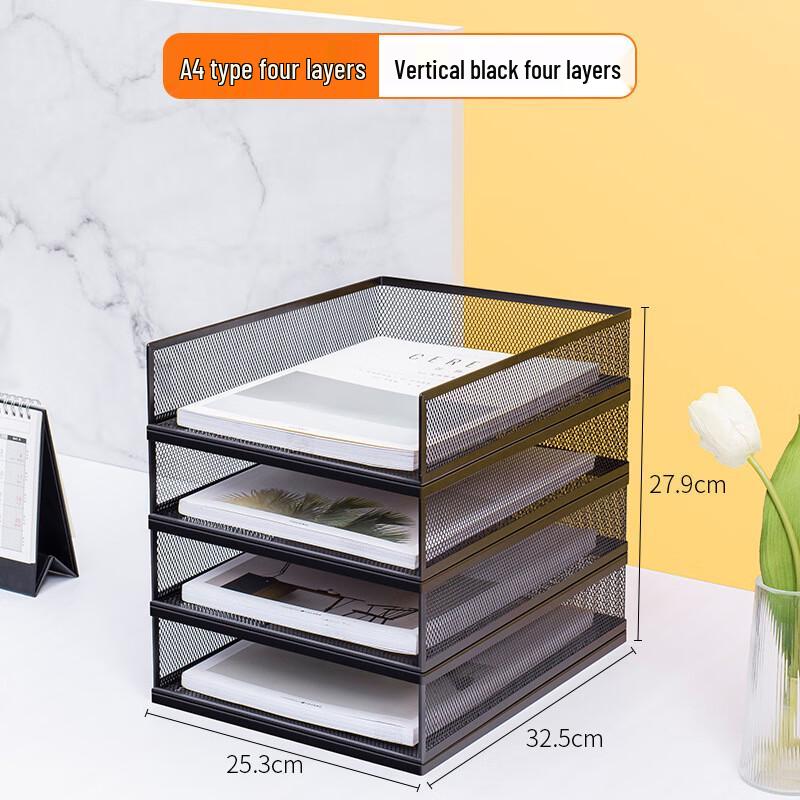 Changseng Metal Desktop File Organizer Rack Metal File Rack