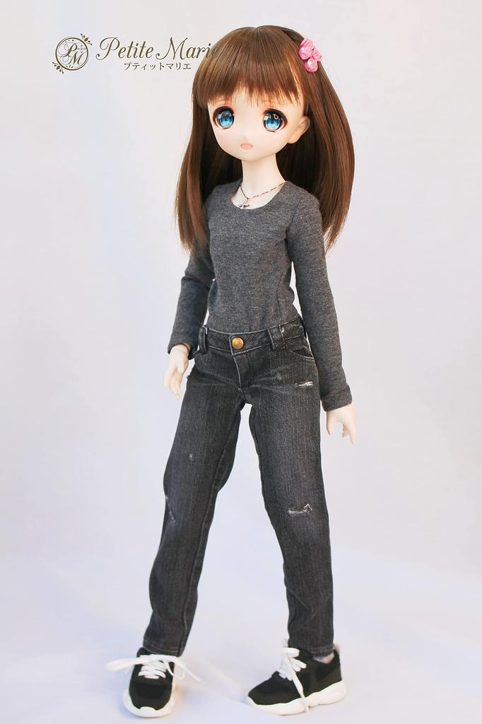 [Petite Marie] 13 MDD Compatible Okayama Processing Distressed Boyfriend Jeans Black KOJIMA Processing Jeans Distressed Processing Low Rise Roll-up