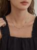 Vin14K Gold Plated Dainty Green Rectangle Cubic Zirconia Necklace Thin Snake Chain Minimalist Daily Choker Neck Jewelry for Women
