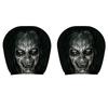 2Pcs Black Car Seat Cover Scary Face Printing Car Headrest Protector Car Headrest Cover  Halloween