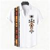 Men's Retro Style Casual Shirts Men's Tops with Tribal Prints, Short-sleeved Casual Beach Shirts, Hawaiian Style Shirts