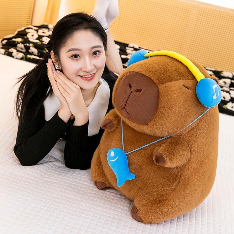 New Magician Capybara Plush Toys Children's Birthday Gift Chef Kapi Doll Headphones Doll