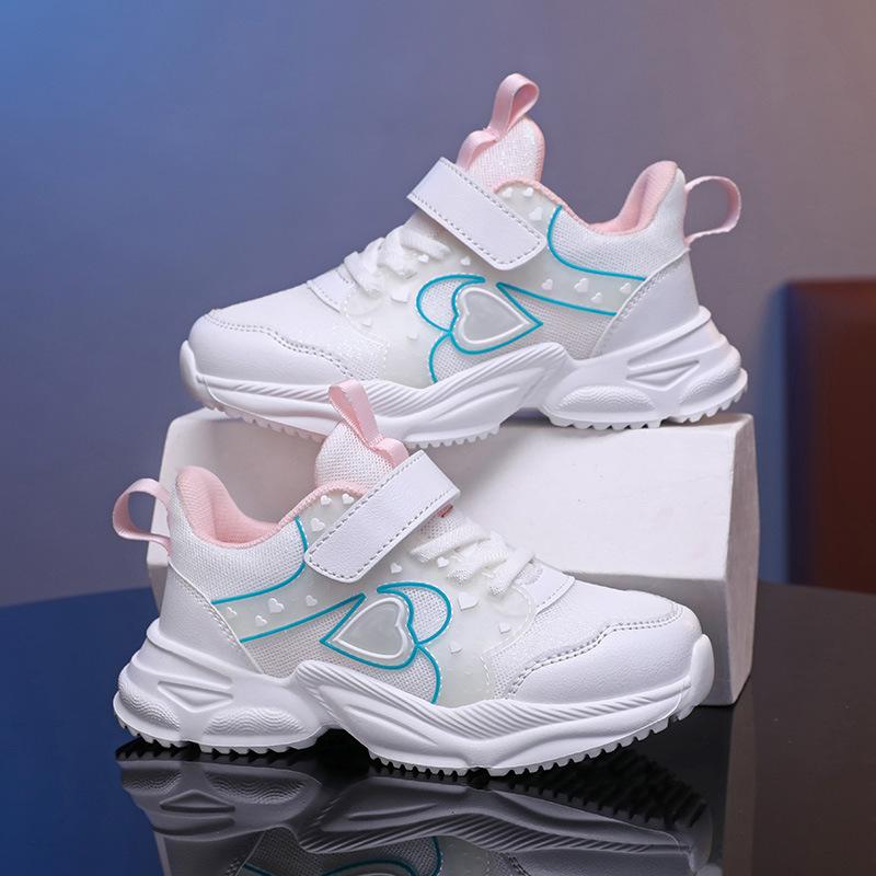 

Модные демисезонные кроссовки для девочек - Дышащая сетка, Повседневные кроссовки с застежкой на липучке и кисточкой 36 белый