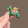 Cute Cartoon Pony Brooches Fashion Temperament Zodiac Horse Lapel Pin Sweater Clothing New Year Accessories Jewelry Gift