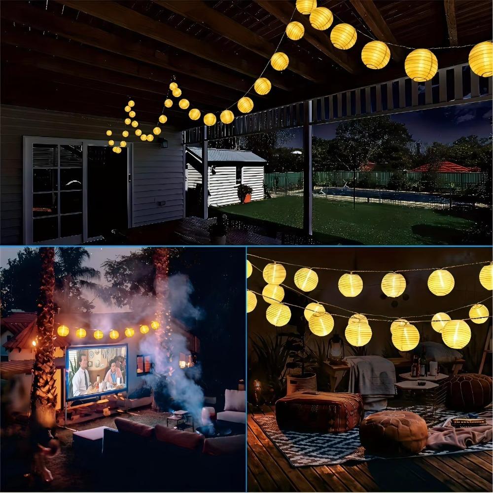 Outdoor LED Solar Lantern Colourful Garland Fairy Lights String Lights Waterproof Solar Powered Garden Decorative Light