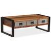 Day and Night - Day and Night Coffee Table 3 Drawers Solid Recycled Wood 100x50x35 Cm