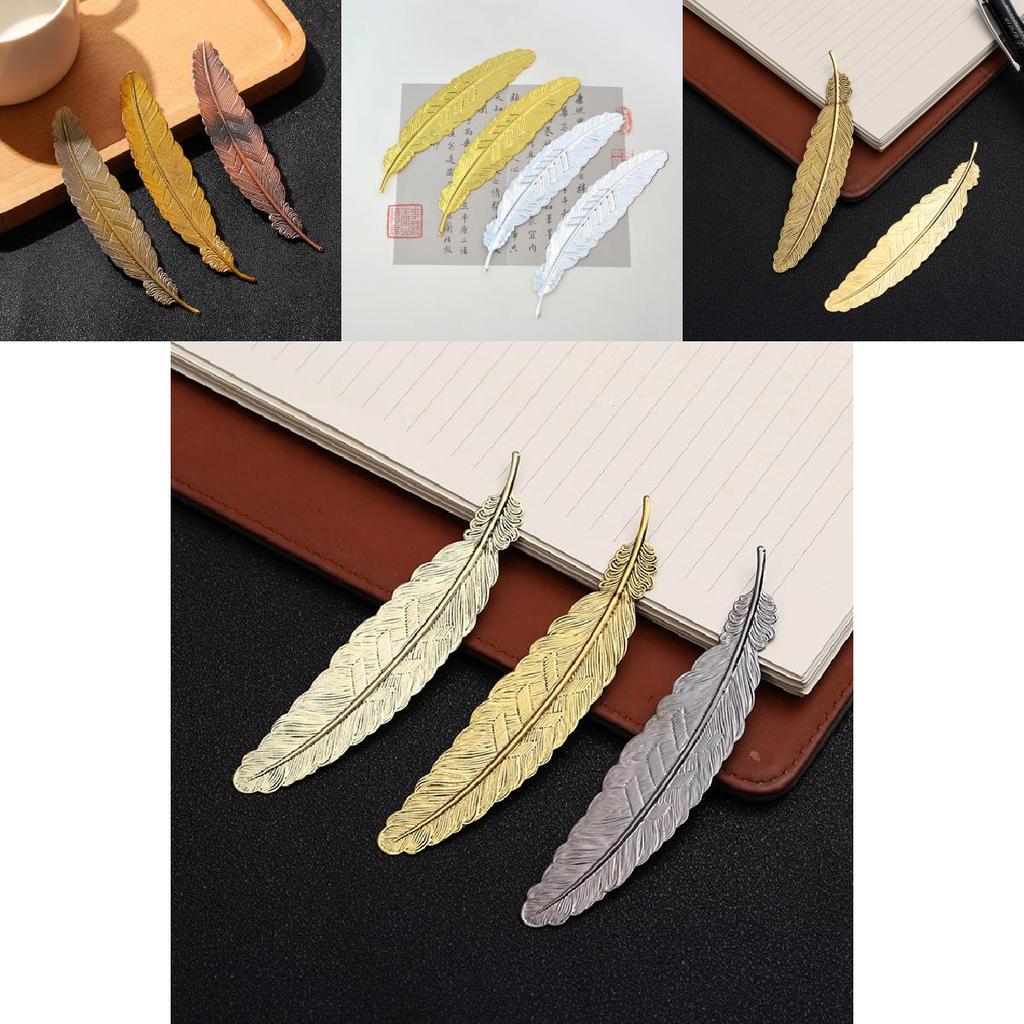 Ethnic Retro Metal Feather Bookmark With Electroplated Finish For Diy Crafts And Student Gifts