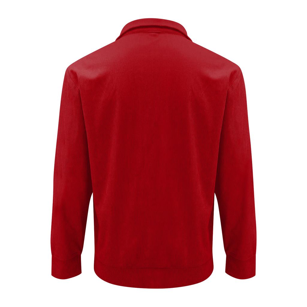 Męska koszula sztruksowa zapinana na guziki z nadrukiem świątecznym