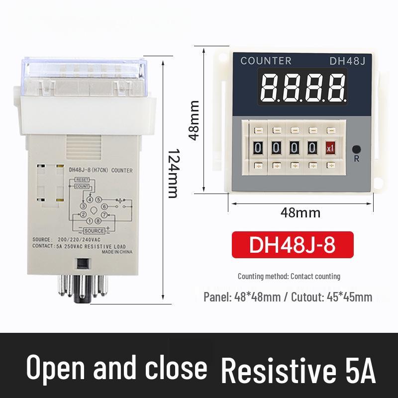 Industrial Digital Display Counter DH48J-8, High Precision 11A, Power Failure Memory, for Automated Punch Press.